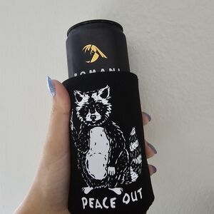 Peace Out Raccoon Coozie